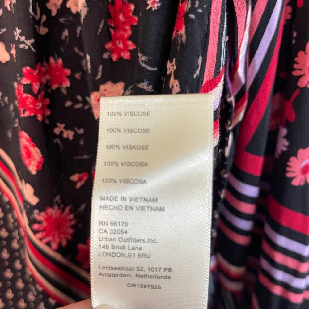 Free People Hazel Buttondown in Black Combo Women’s Top Blouse - Size XS - Picture 4 of 6